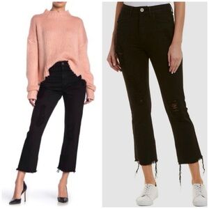 Show Me Your MuMu High Rise Black Ankle Crop Jeans, Brooklyn Distressed sz. 24
